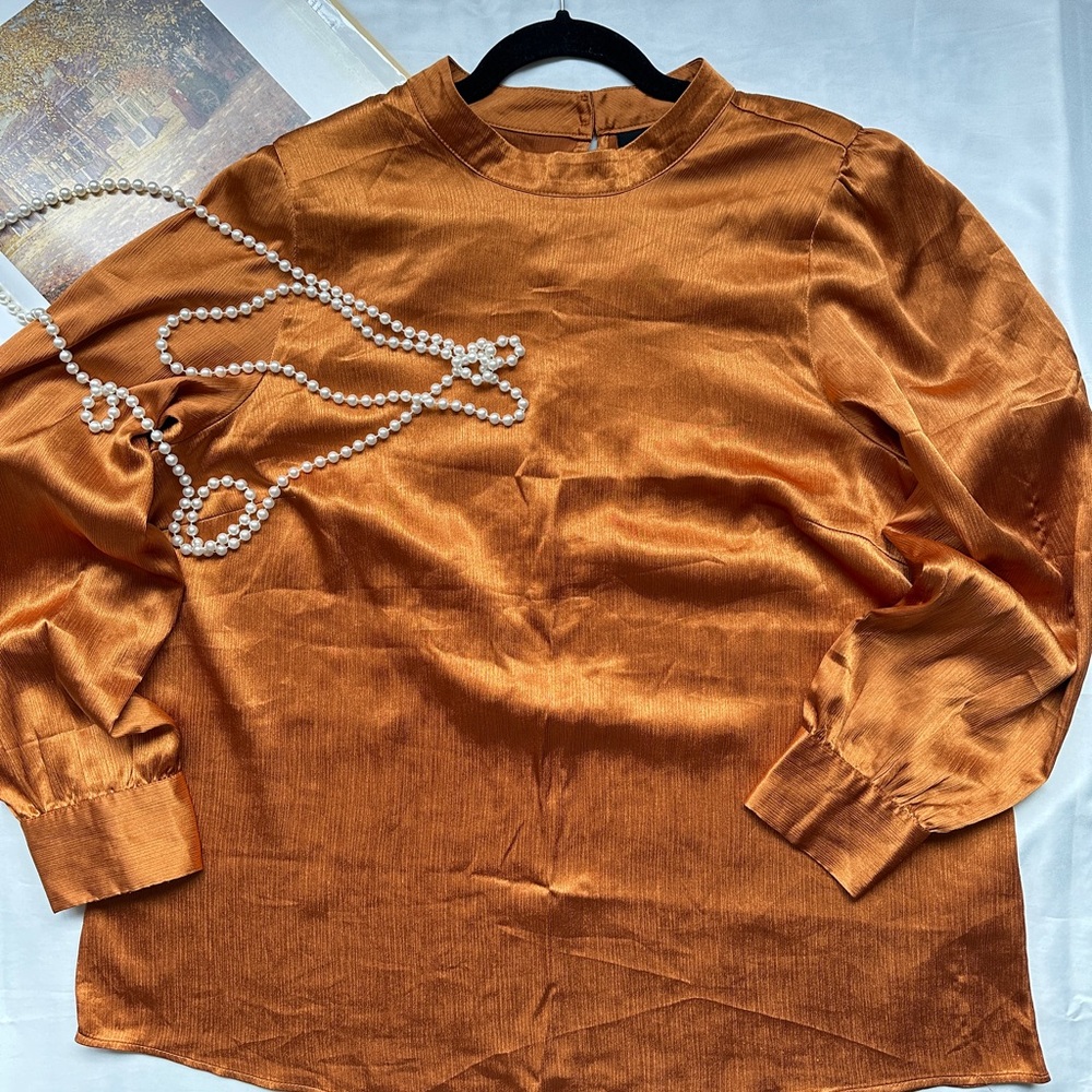3/25$ Zizzi Shimmering Copper Blouse